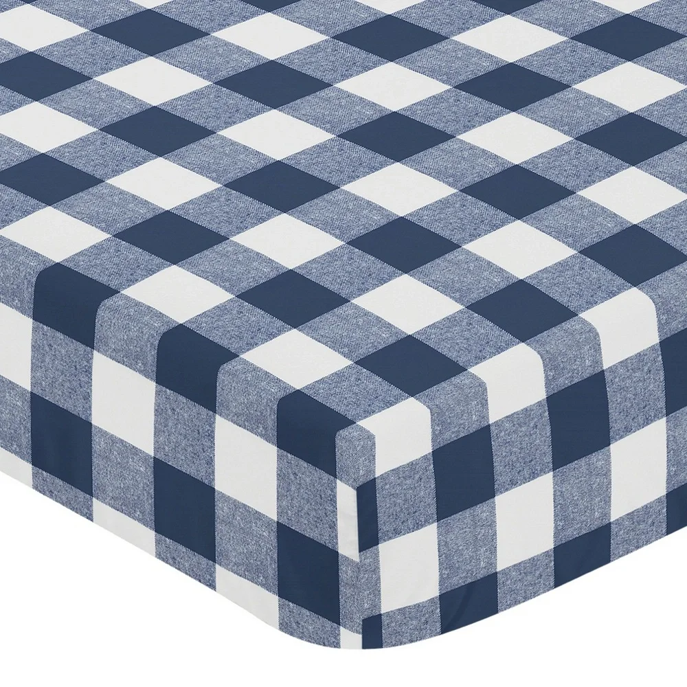 Carousel Woven Buffalo Check 5pc Crib Bedding Set